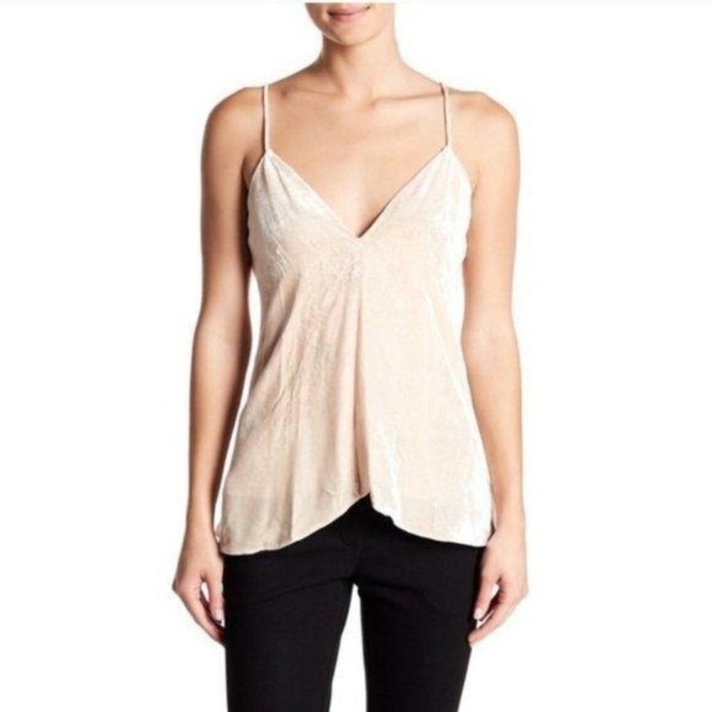 Theory Draped Crinked Velvet Tank Top